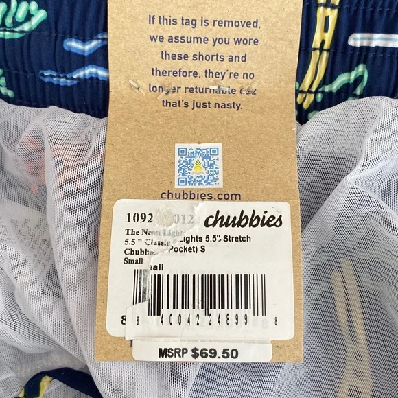 NWT Men's"The Neon Lights" Chubbies swim shorts size small 5.5" inseam - Picture 4 of 5